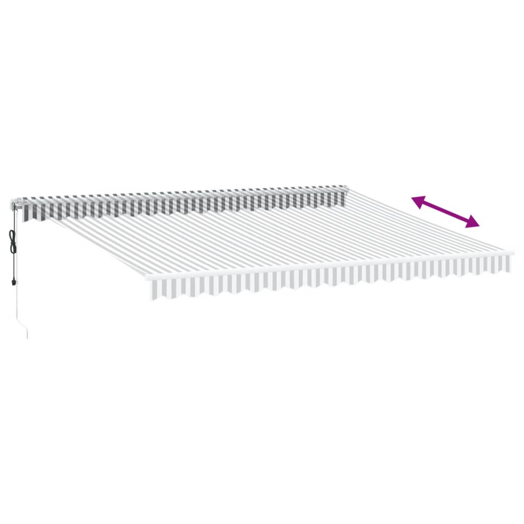 markise 450x350 cm automatisk betjening antracitgrå og hvid