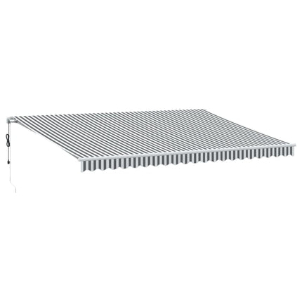 markise m. LED 500x350 cm automatisk betjening antracitgrå hvid