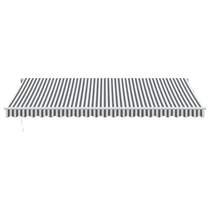markise m. LED 500x350 cm automatisk betjening antracitgrå hvid