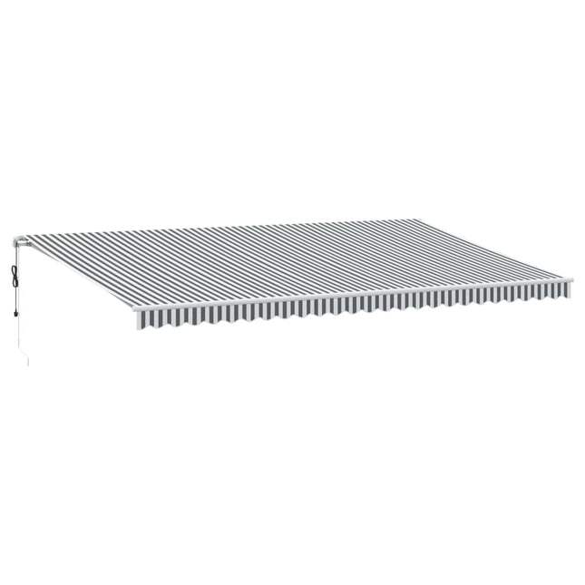 markise 600x350 cm automatisk betjening antracitgrå og hvid