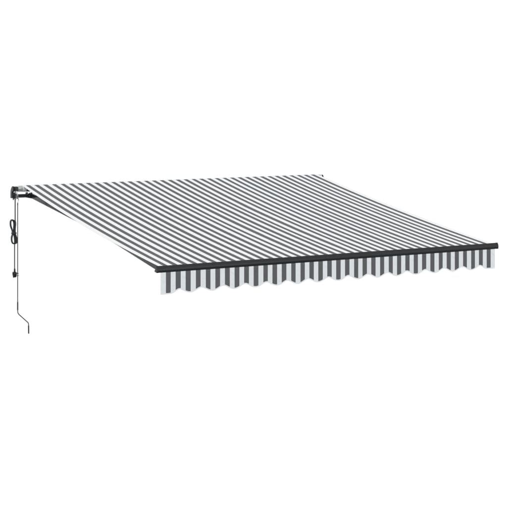markise m. LED 400x350 cm automatisk betjening antracitgrå hvid