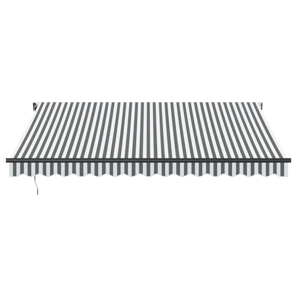 markise m. LED 400x350 cm automatisk betjening antracitgrå hvid