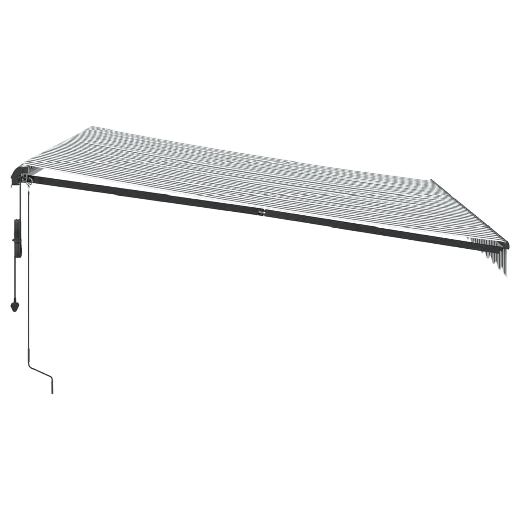 markise m. LED 400x350 cm automatisk betjening antracitgrå hvid