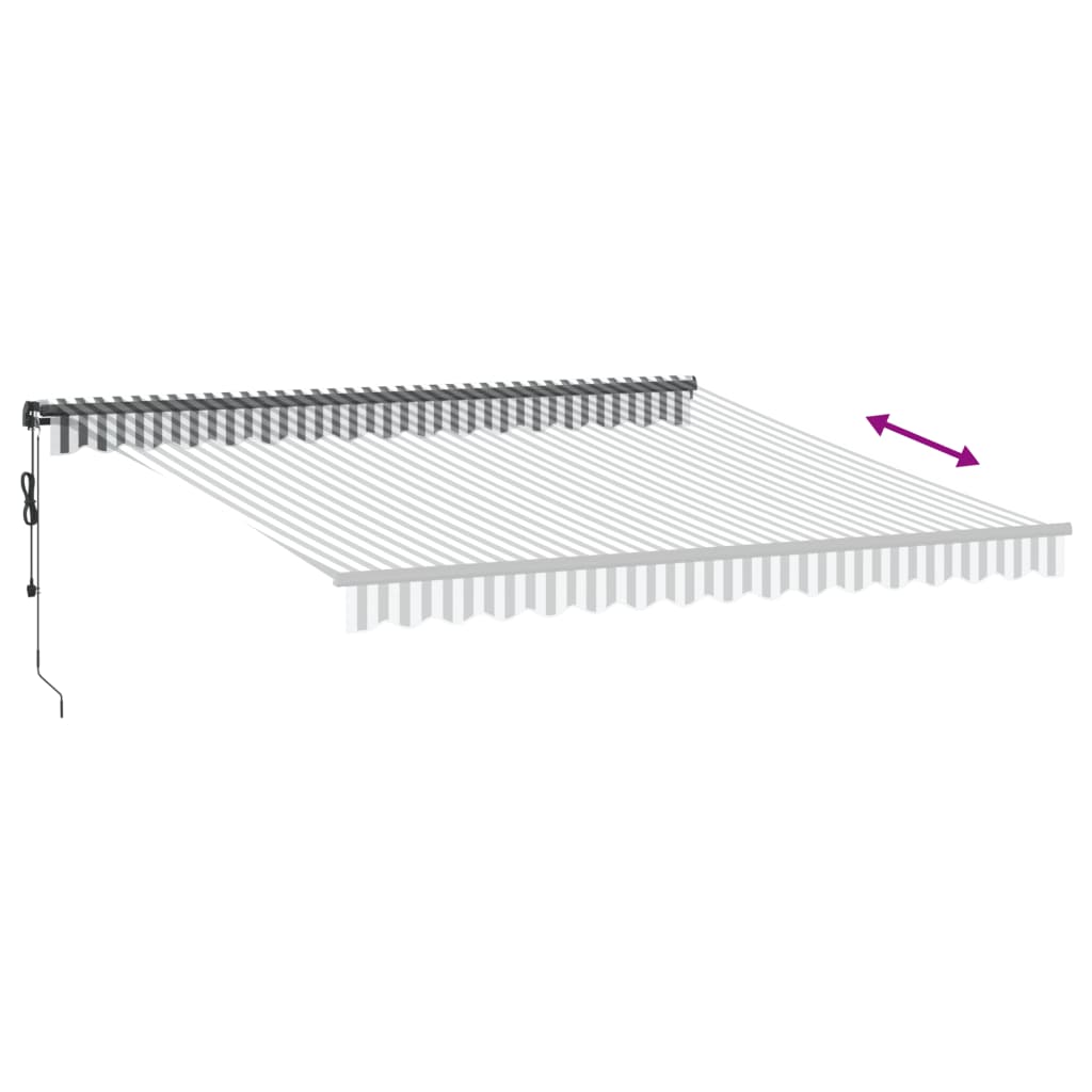 markise m. LED 400x350 cm automatisk betjening antracitgrå hvid