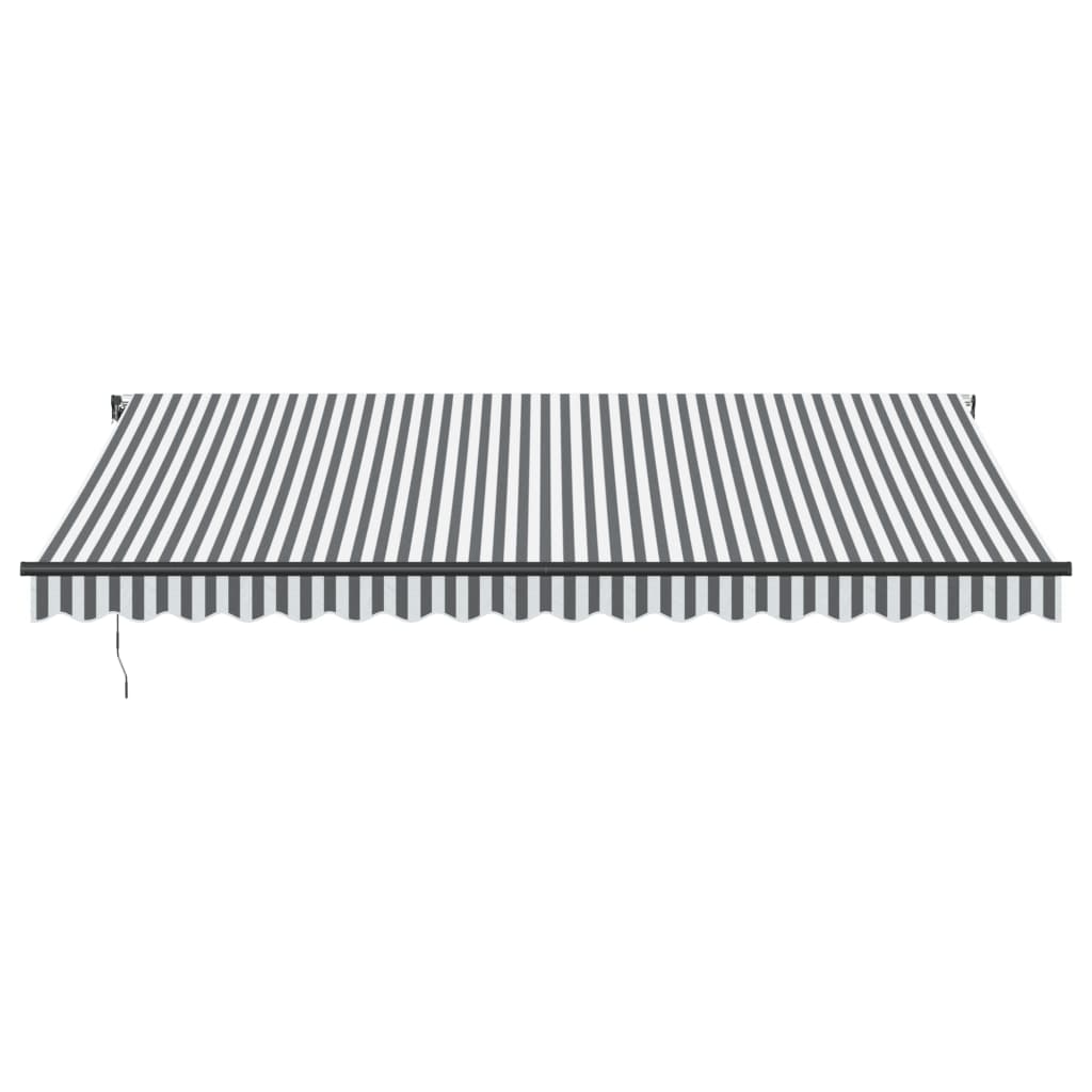 markise m. LED 450x350 cm automatisk betjening antracitgrå hvid