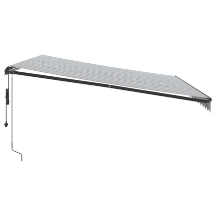 markise m. LED 450x350 cm automatisk betjening antracitgrå hvid