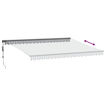 markise m. LED 450x350 cm automatisk betjening antracitgrå hvid