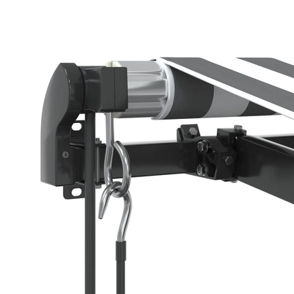 markise m. LED 450x350 cm automatisk betjening antracitgrå hvid