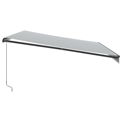 markise m. LED 500x350 cm manuel betjening antracitgrå og hvid