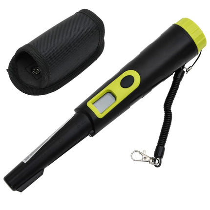metaldetektor med LCD-skærm pinpointer sort og gul