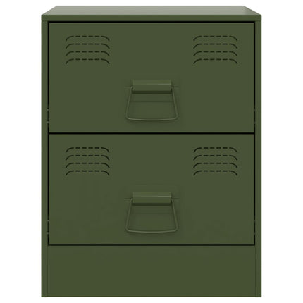 sengeborde 2 stk. 34,5x39x44 cm stål grøn