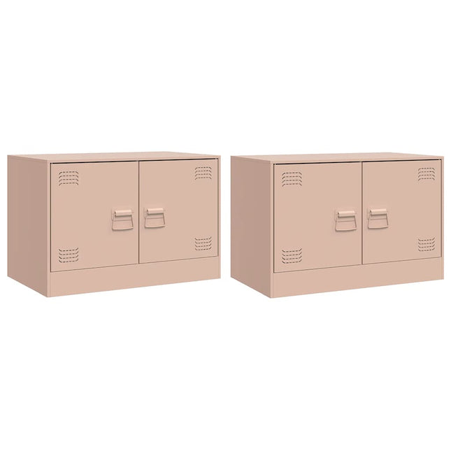 tv-borde 2 stk. 67x39x44 cm stål lyserød