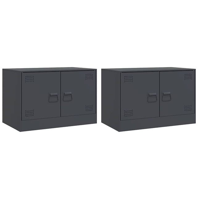 tv-borde 2 stk. 67x39x44 cm stål antracitgrå