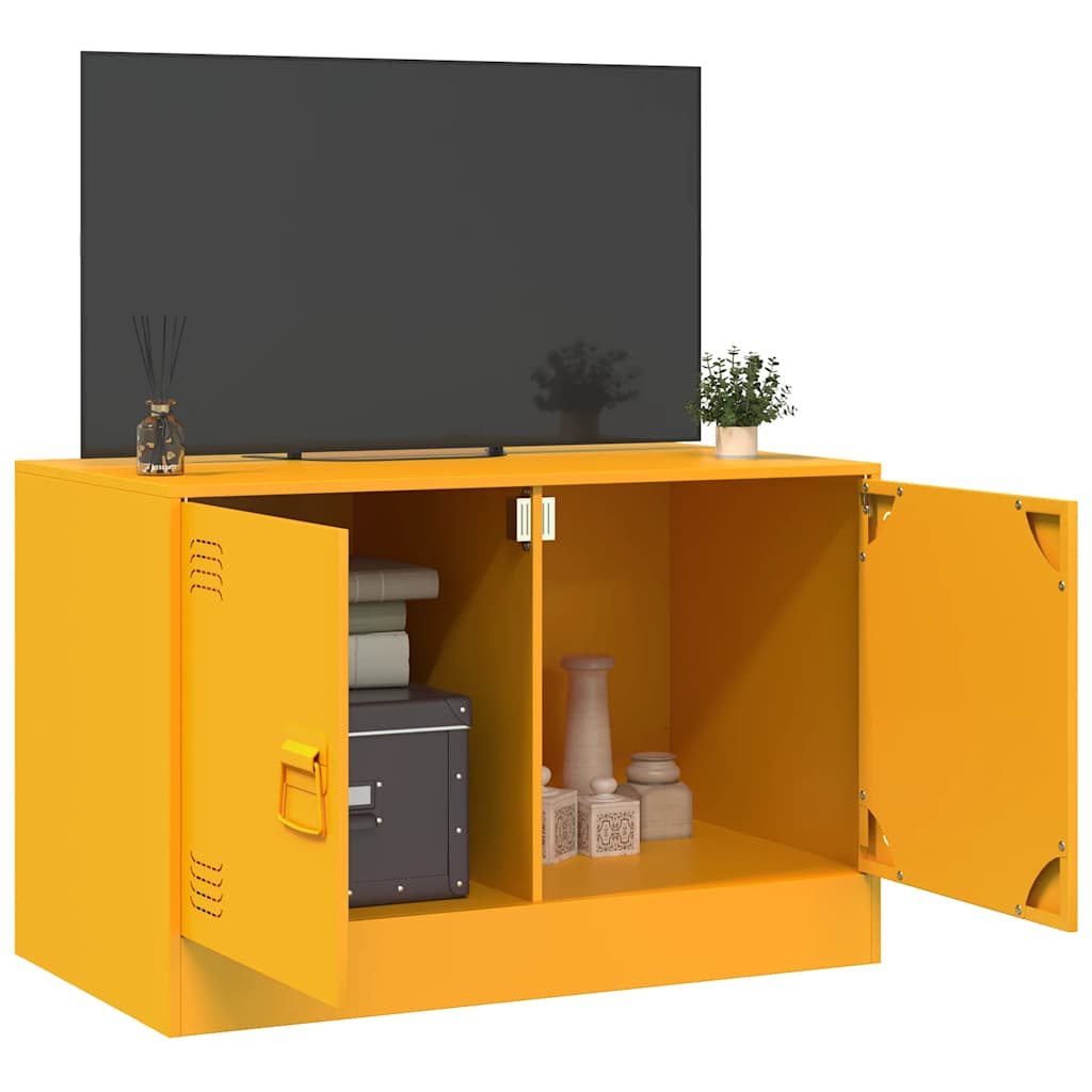 tv-bord 67x39x44 cm stål sennepsgul