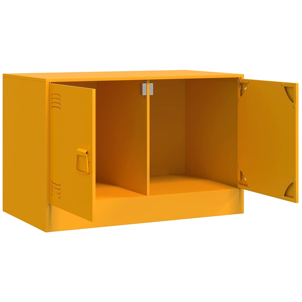 tv-bord 67x39x44 cm stål sennepsgul