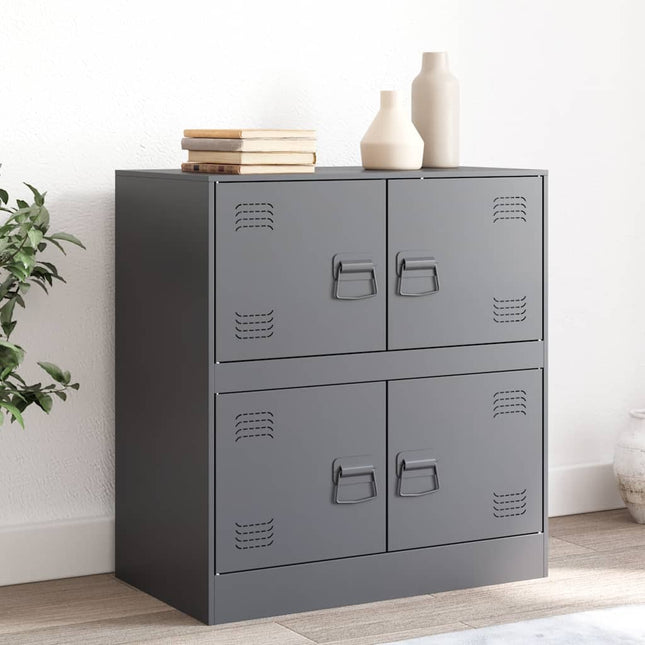 skænk 67x39x75 cm stål antracitgrå
