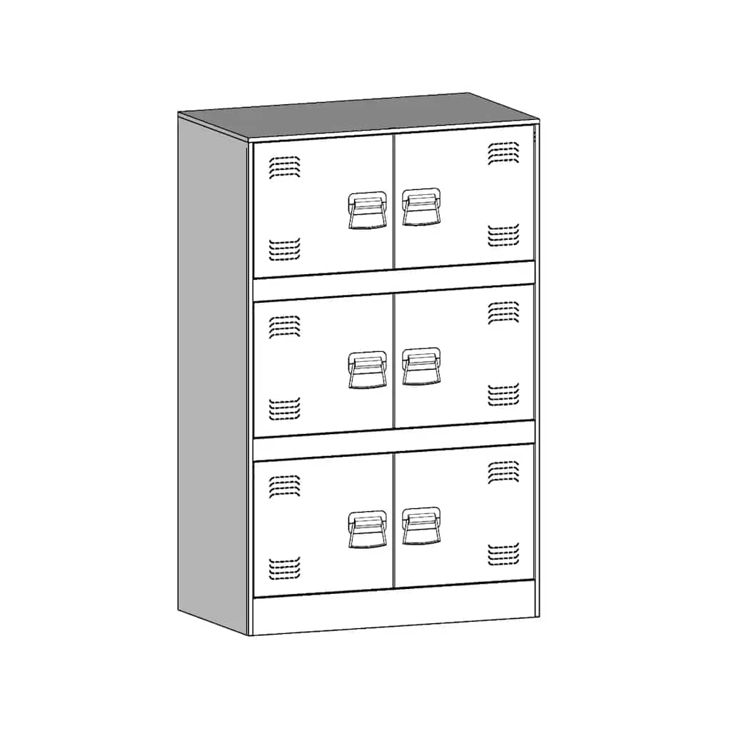 skænk 67x39x107 cm stål sort