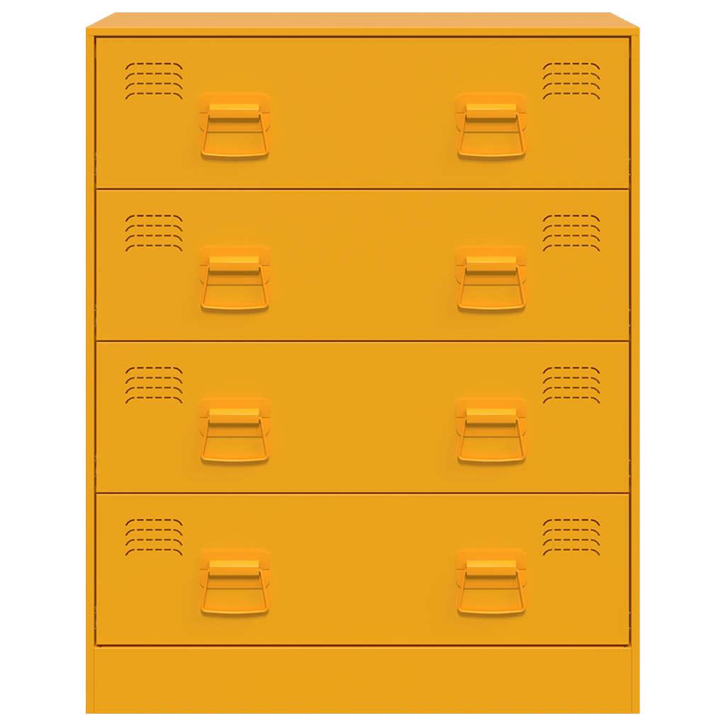 natbord 67x39x83 cm stål sennepsgul