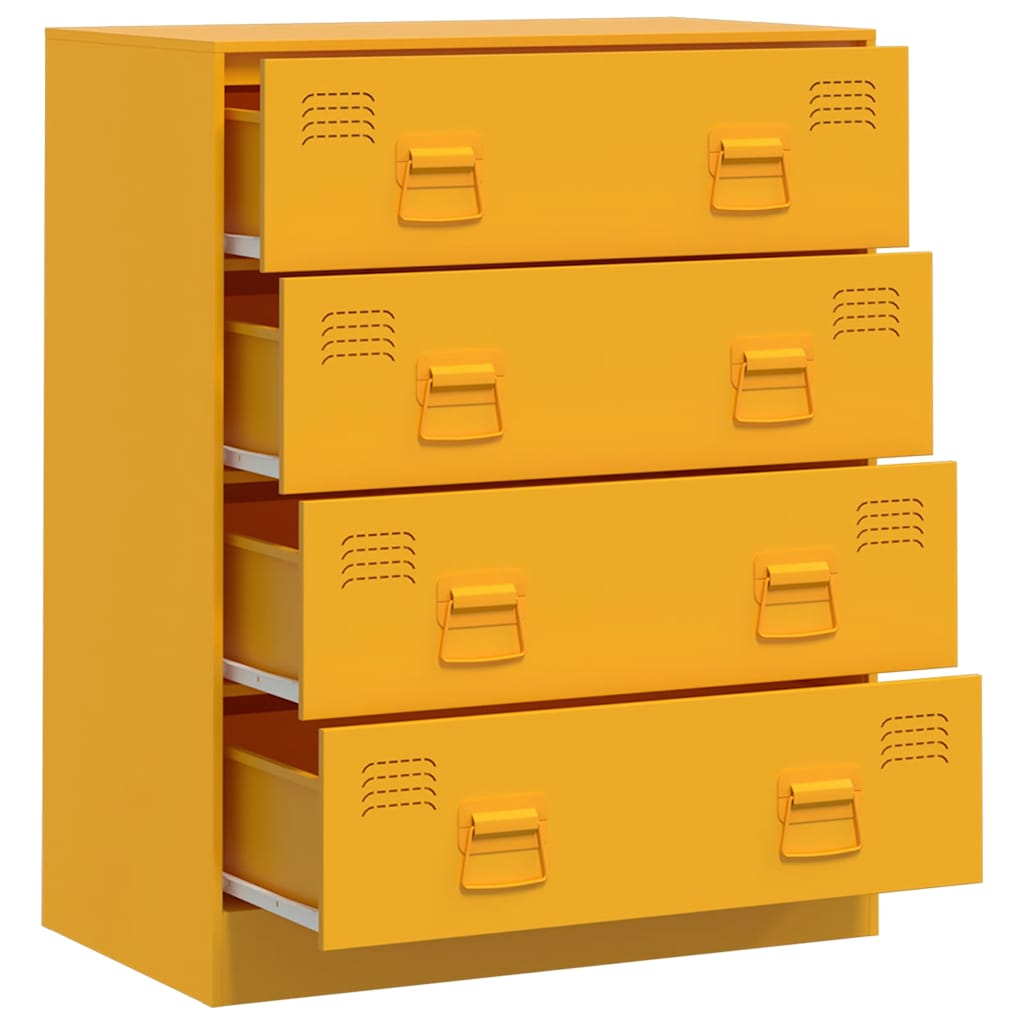 natbord 67x39x83 cm stål sennepsgul