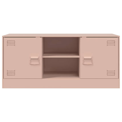 tv-bord 99x39x44 cm stål lyserød