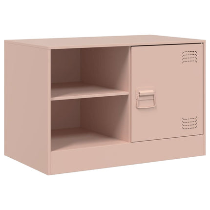 tv-bord 67x39x44 cm stål lyserød