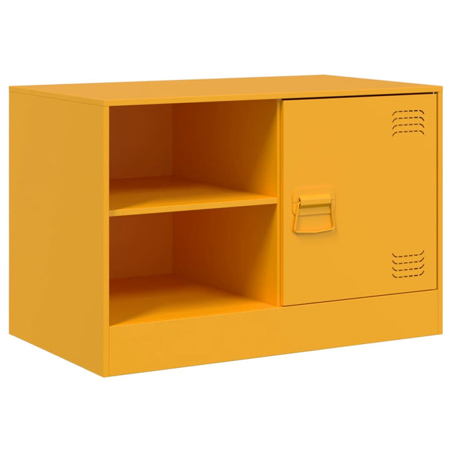 tv-bord 67x39x44 cm stål sennepsgul