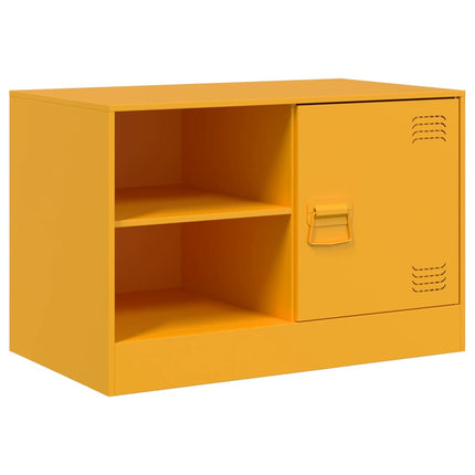tv-bord 67x39x44 cm stål sennepsgul