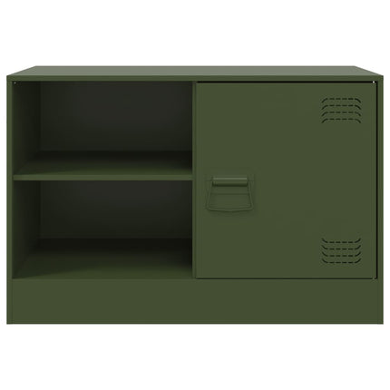 tv-bord 67x39x44 cm stål olivengrøn