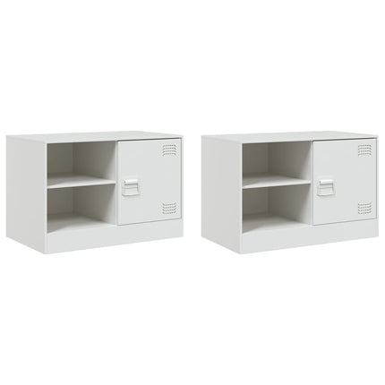 tv-borde 2 stk. 67x39x44 cm stål hvid