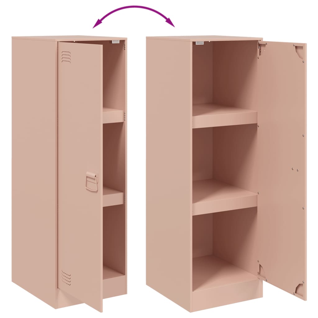 skænk 34,5x39x107 cm stål lyserød