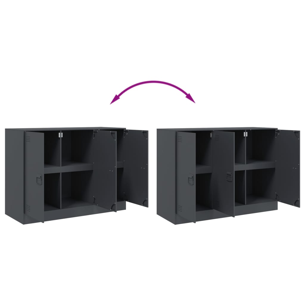 skænk 99x39x73 cm stål antracitgrå