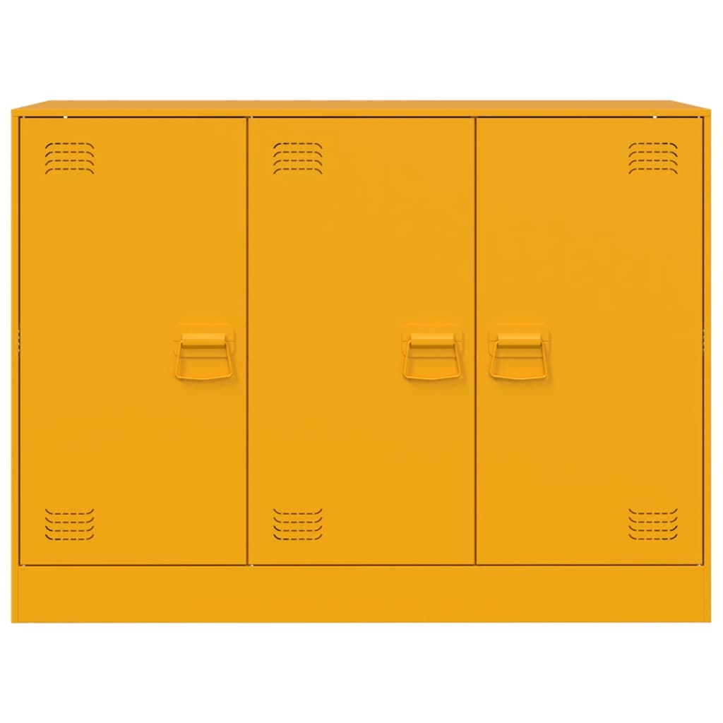 skænk 99x39x73 cm stål sennepsgul