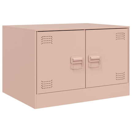 sofabord 67x50x44 cm stål lyserød