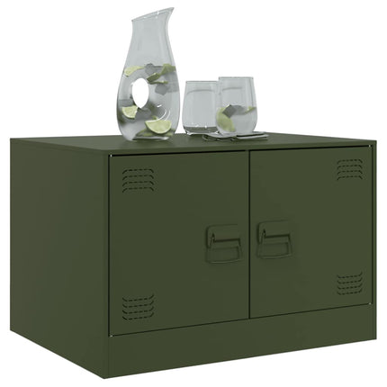sofabord 67x50x44 cm stål olivengrøn