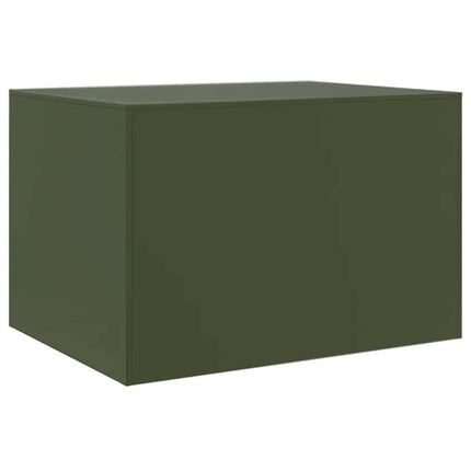 sofabord 67x50x44 cm stål olivengrøn