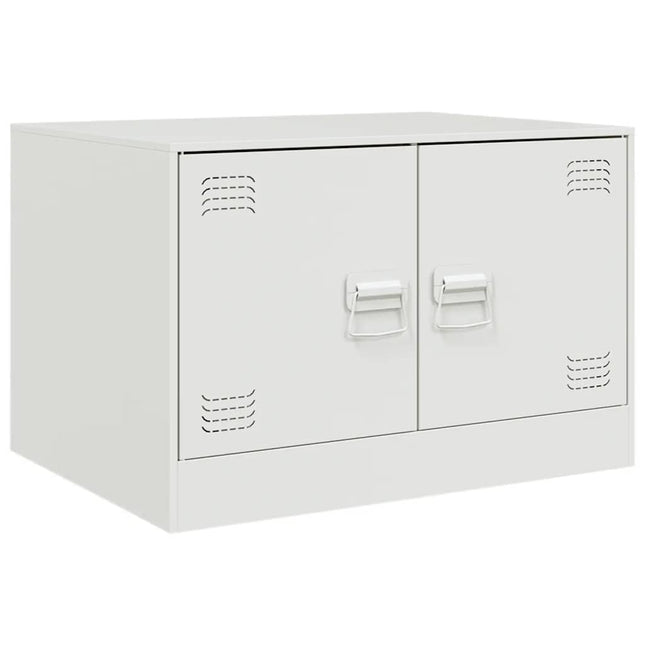 sofabord 67x50x44 cm stål hvid