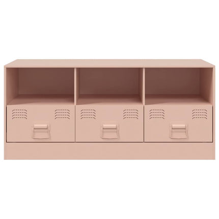 tv-bord 99x39x44 cm stål lyserød