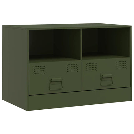 tv-bord 67x39x44 cm stål olivengrøn