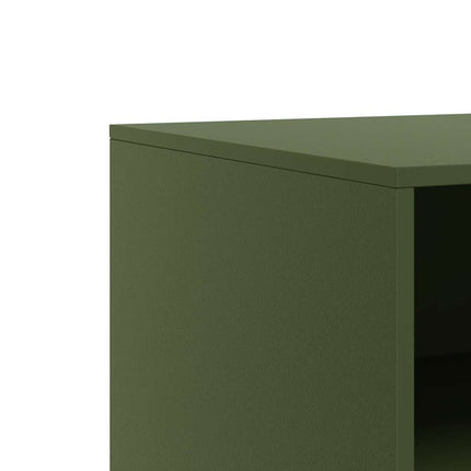 tv-bord 67x39x44 cm stål olivengrøn