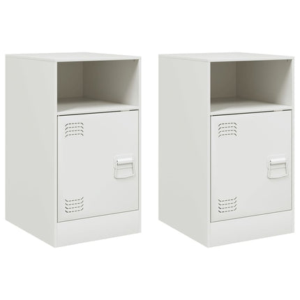 sengeborde 2 stk. 34,5x39x62 cm stål hvid