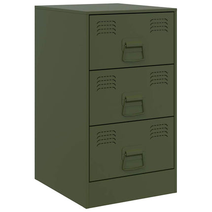 sengeborde 2 stk. 34,5x39x62 cm stål olivengrøn
