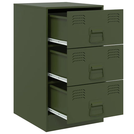 sengeborde 2 stk. 34,5x39x62 cm stål olivengrøn