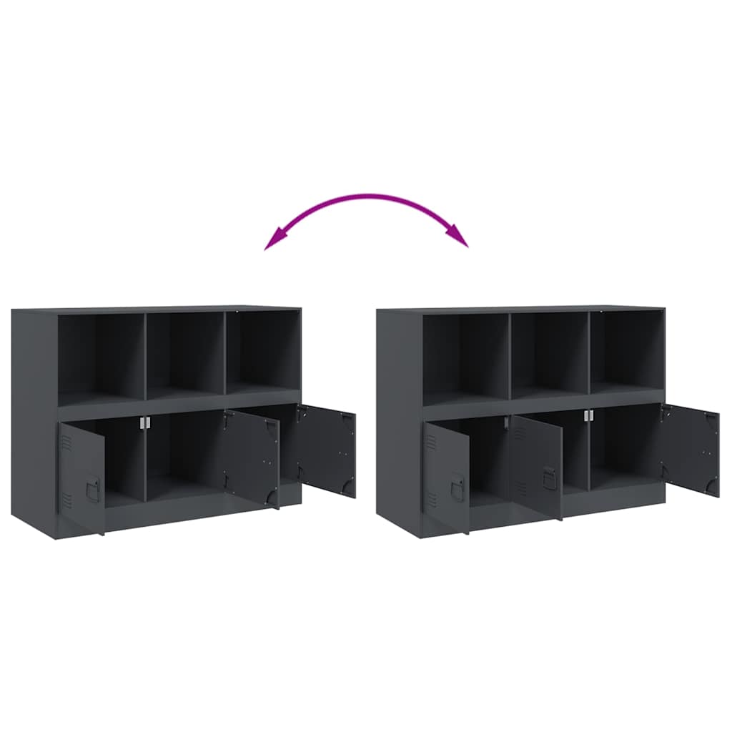 skænk 99x39x73 cm stål antracitgrå