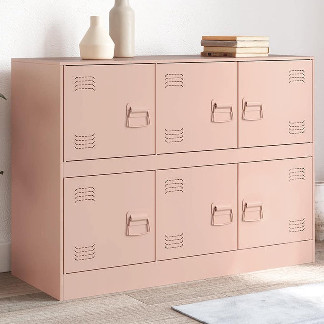 skænk 99x39x73 cm stål lyserød