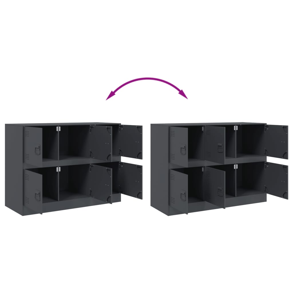 skænk 99x39x73 cm stål antracitgrå