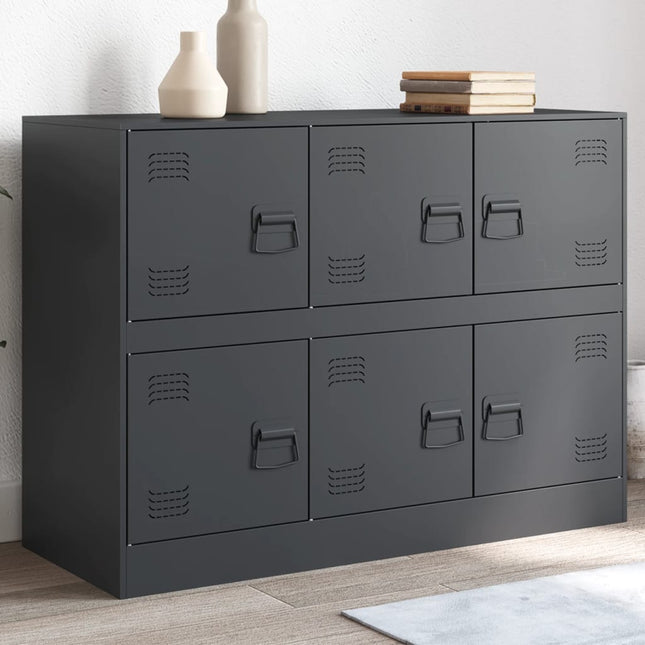 skænk 99x39x73 cm stål antracitgrå