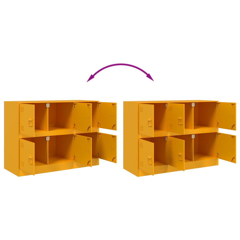 skænk 99x39x73 cm stål sennepsgul