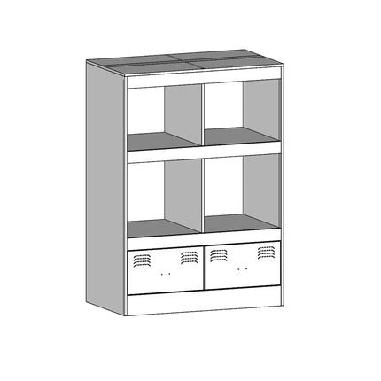 skab 67x39x95 cm stål sort