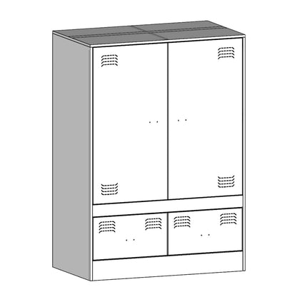skab 67x39x95 cm stål sort