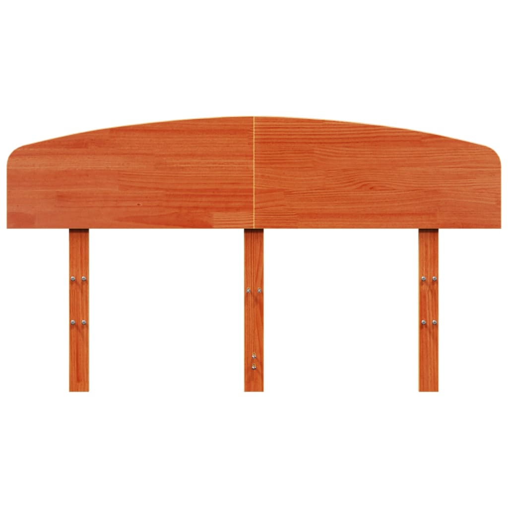 sengegavl 140 cm massivt fyrretræ gyldenbrun